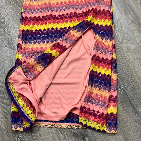 Wild Fable Women's Striped Multicolor Crochet Slip Dress - Size Large - NWT - Picture 5 of 11